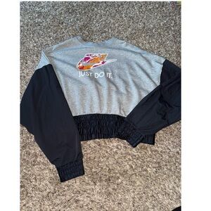 Nike Gray and Black Logo Sweatshirt